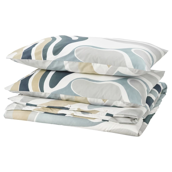 MYGGLASVINGE Duvet cover and 2 pillowcases - multicolour 200x200/50x80 cm