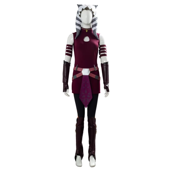 Red Tano Cosplay Costume Tight Fitting Women Uniform With Waistband Headband Halloween Carnival Party Uniform Set - AliExpress 200000532