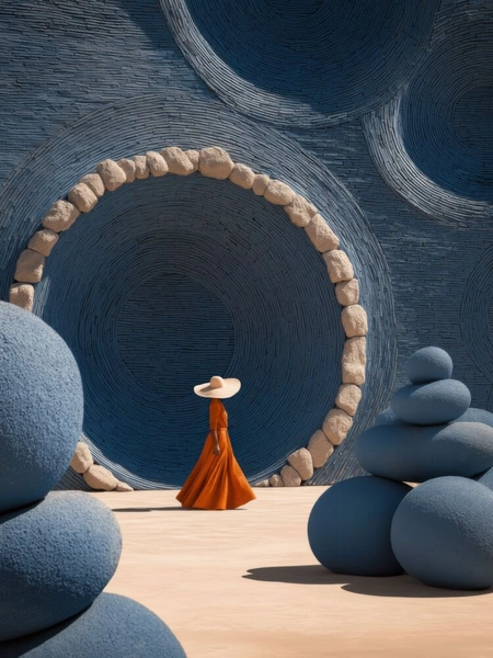 Summer among blue stone