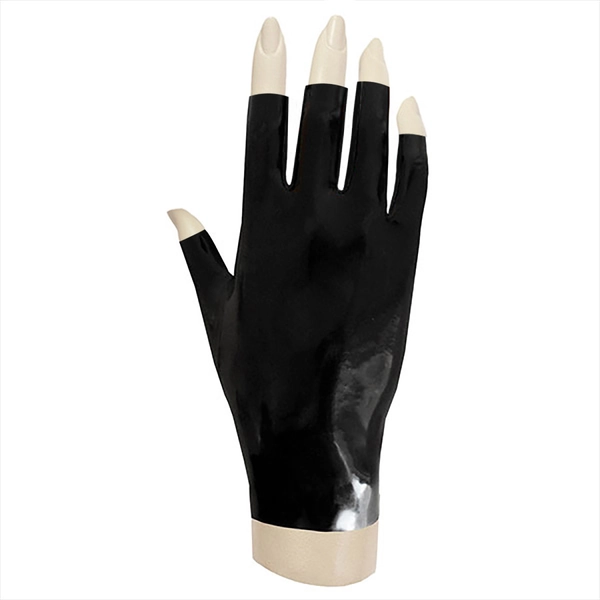 Latex Finger Tipless Wrist Gloves in supatex black