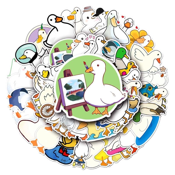 50PCS Duck Stickers Funny Duck Laptop Decal Waterproof Meme Sticker