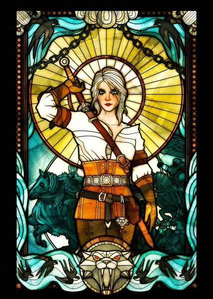 'Ciri Stained Glass' Poster, picture, metal print, paint by Witcher 3 | Displate