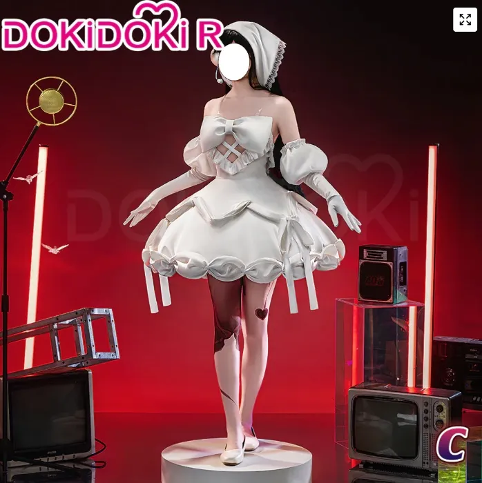 【Size XS-4XL】DokiDoki-R Music Project Cosplay Zombie Idol Costume White Dress Halloween | Version C / Costume Only-XS-Order Processing Time Refer to Description Page