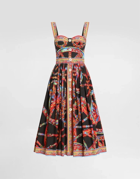 Dolce and Gabbana Carretto-print long dress