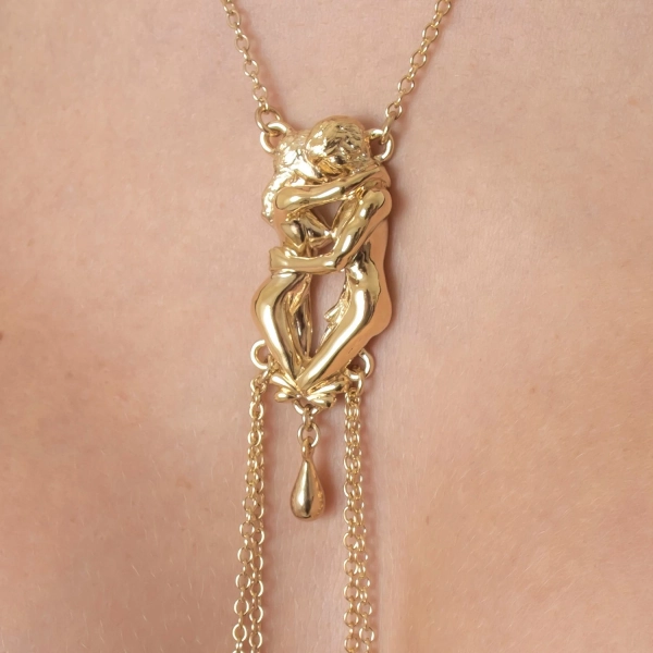 Breast Necklace "the lovers" gold