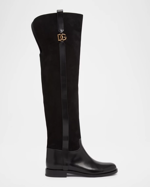 DG Equestrian Mixed Leather Over-The-Knee Boots