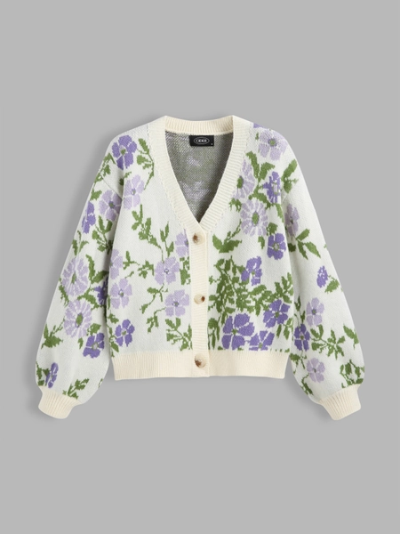 Tea In The Garden Floral Knit Cardigan