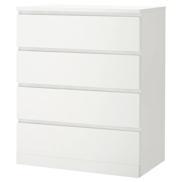 MALM Chest of 4 drawers - white 80x100 cm