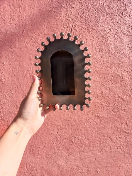 TIN NICHO 7 Inch Tall, Punched Tin, Handmade in Mexico, Mexican Artisanal Handcrafted Handmade Silver & Copper Color - Etsy