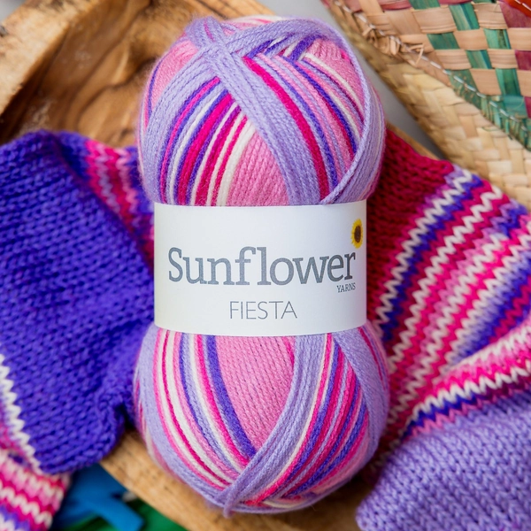 Sunflower Yarns Fiesta - Fiesta Fuchia (001) | The Knitting Network