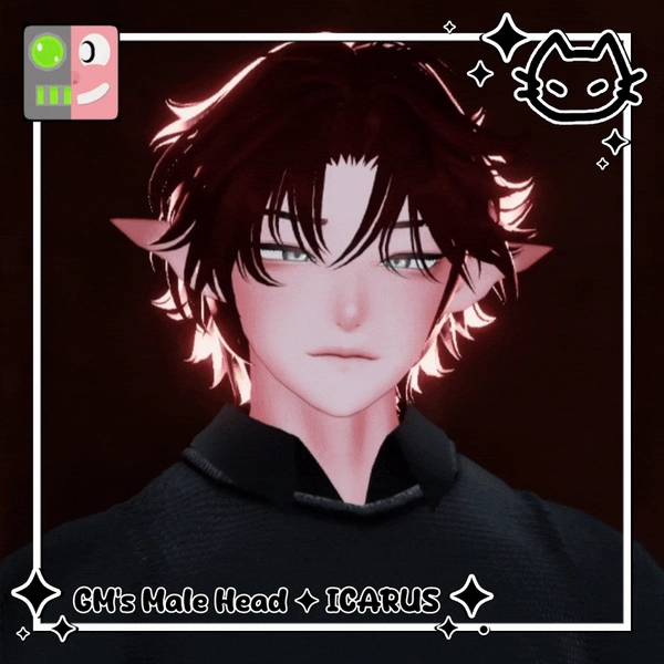 ✦ GM's Male Head ✦ ICARUS ✦ [VRCFT] V1.0 ✦ Male Anime Head ★