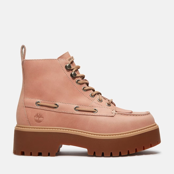 Stone Street Platform Kiltie Boot for Women in Light Pink
