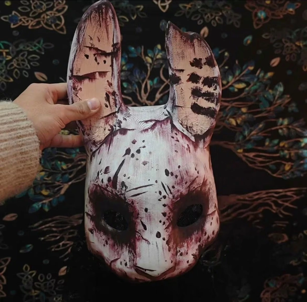 Dead by Daylight Huntress Bunny Mask – Handmade Painted Horror Cosplay Mask, DBD Killer Costume, Halloween Scary Prop, Rabbit Mask Gift