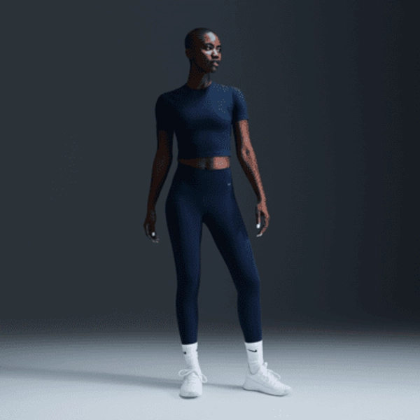 Nike Zenvy Women's High-Waisted 7/8 Leggings - Armory Navy/Black - Size XXS