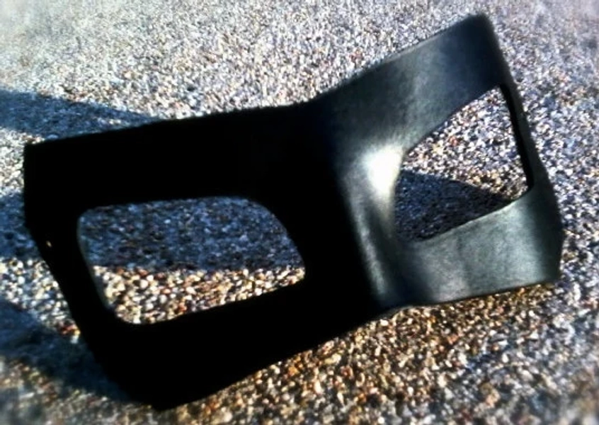 Black Leather Incredible Superhero Villain Mask - Primary color: Black