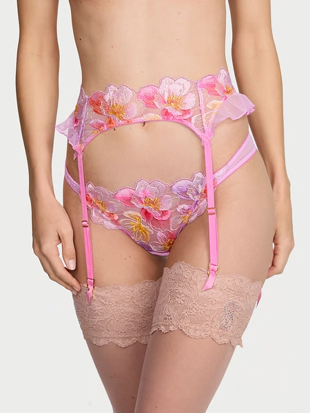 Watercolor Embroidery Garter Belt