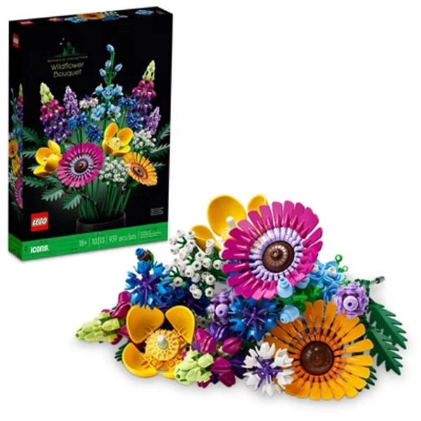 LEGO Icons Wildflower Bouquet Building Set for Adults, Artificial Flowers, Valentine's Day Gift, 10313