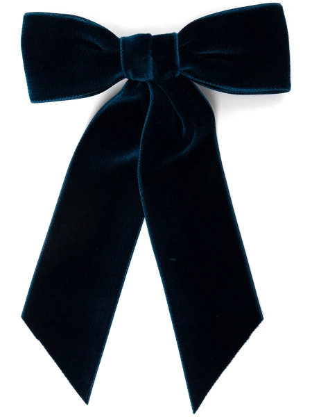 Jennifer Behr bow-detail velvet clip - Blue One Size