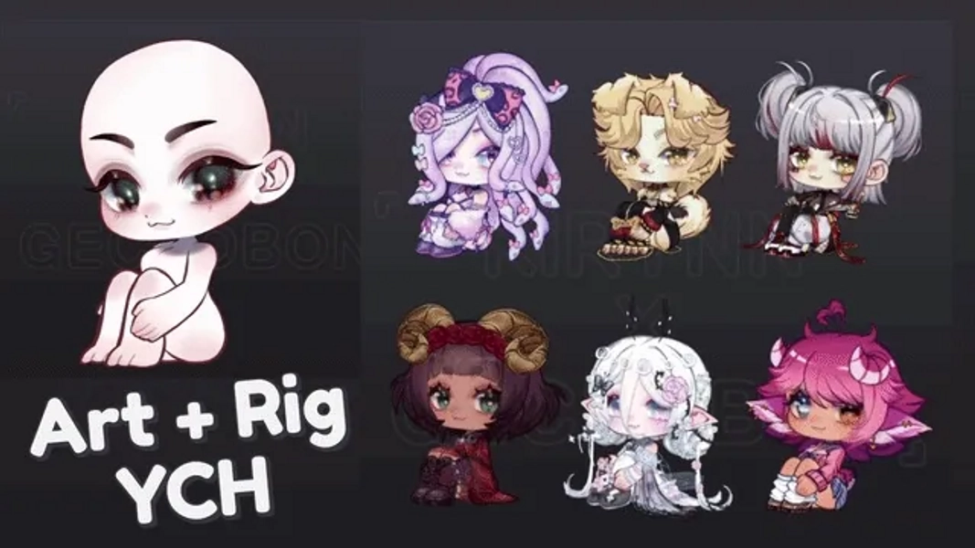 Posed Chibi Model - Mouse/Mic Tracking (Collab with Geckobon)  by Kirynn (@Kirynn)