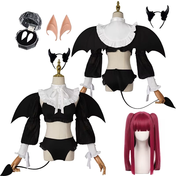 Kitagawa Marin Cosplay My Dress Up Darling Costume Cosplay Copricapo Orecchie Ali Coda Bikini sexy Abito da donna Parrucca Abito da festa