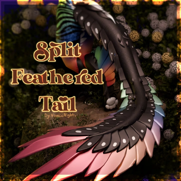 Split Feathered Tail by NovaicNight on Jinxxy