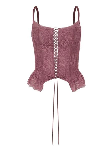 Corset Renda Anne Rosa Madeira
