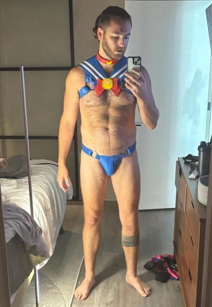 Custom Leather Costume (Sailor Goon) - Custom Harness, Jockstrap, and Accessories Set