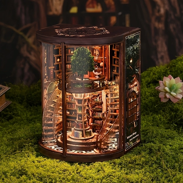 TEMU Wisdom Rings Miniature House | 3d Puzzle Assembled Wooden Craft Desktop Decoration, Creative Miniature House For Skills, Mixed Color, Creative