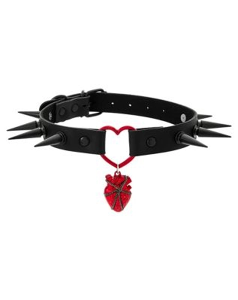 Spiked Anatomical Heart Choker Necklace - Spencer's