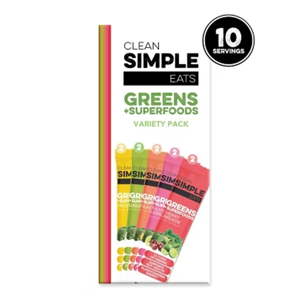 Clean Simple Eats Greens Powder Sticks - Variety Pack - 3.9oz/10ct