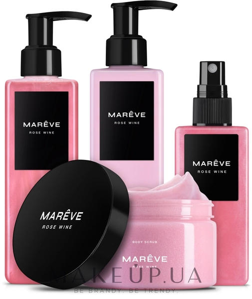 MARÊVE (sh/gel/250ml + lotion/250ml + scr/350g + mist/125ml) - Парфюмированная коллекция для тела "Rose Wine": купить по лучшей цене в Украине | Makeup.ua