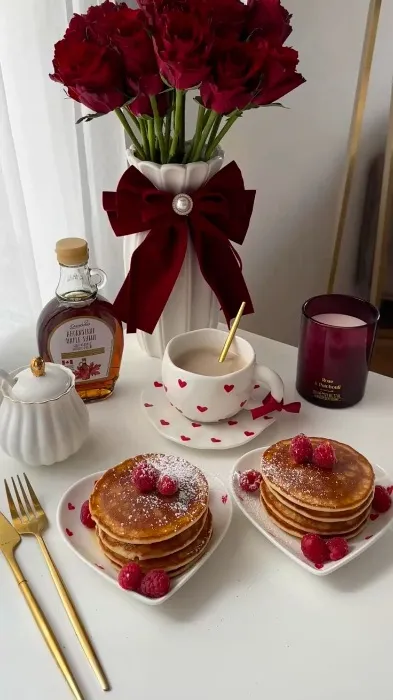 Breakfast and flowers