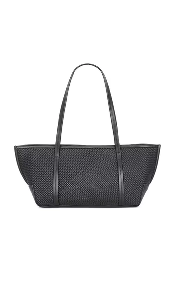St. Agni Woven Slim Bateau Tote in Black.