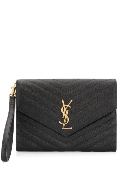 Saint Laurent YSL New Pouch Monogram clutch bag - Black One Size
