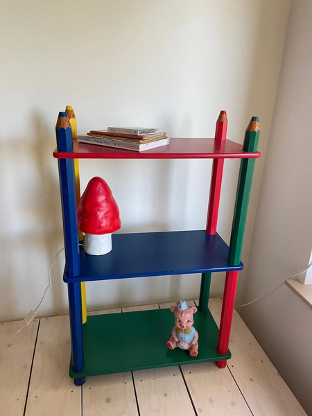 Jufhamvintage- 80s Pencil Bookcase After a Pierre Sala Design- Vintage Pencil Shelving Unit - Etsy