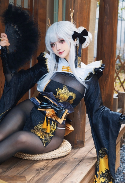 Nikke Blanc White Rabbit Cosplay Costume Kimono Uniform Outfit with Waistband and Gloves