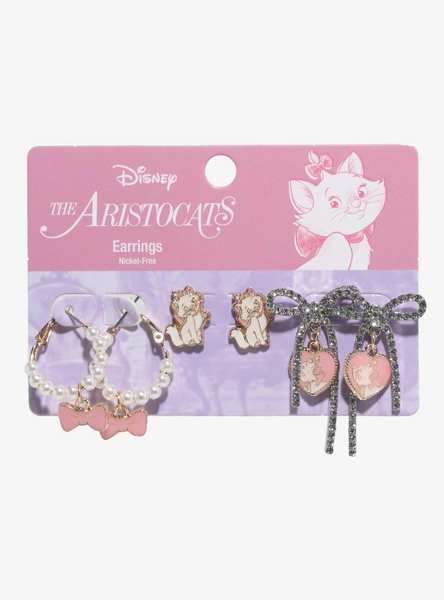 Sisney The Aristocats Marie Pearls & Bows Earring Set