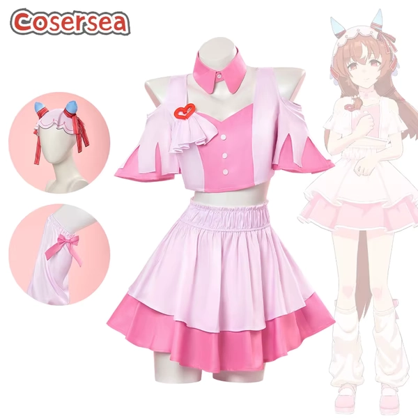 Cosersea 4.5th Anniversary Cosplay Costume Uma musume: Pretty Derby 4.5th Anniversary Halloween Women Pink Dress Outfit Fullset - AliExpress 200000532