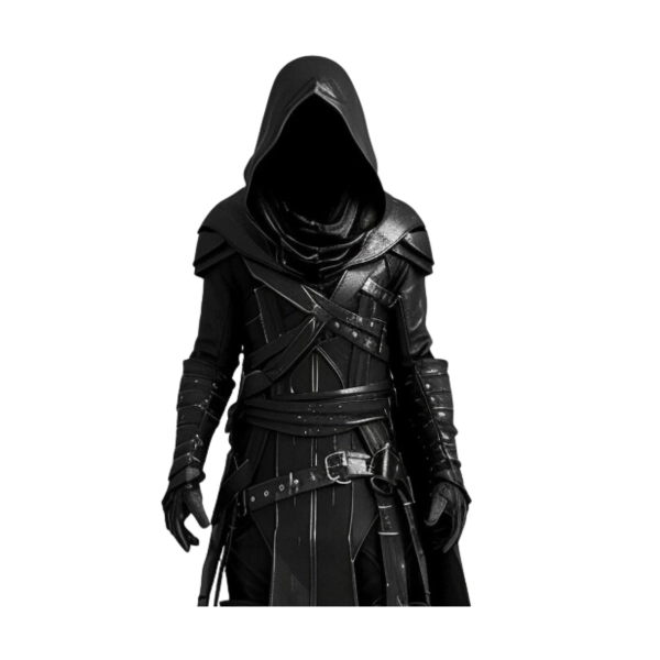Handmade Black Leather  Hooded Cloak , Leather Cloak for Cosplay, Hooded Cloak Leather, Cloak for Men.