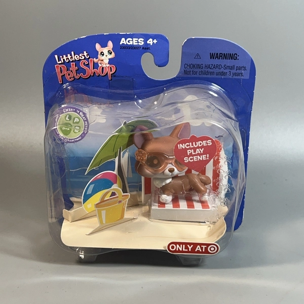Littlest Pet Shop Brown &amp; White Corgi #317 With Original Accessory Authentic