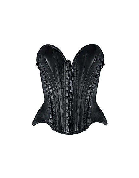 LACE UP PLEASURE LEATHER CORSET