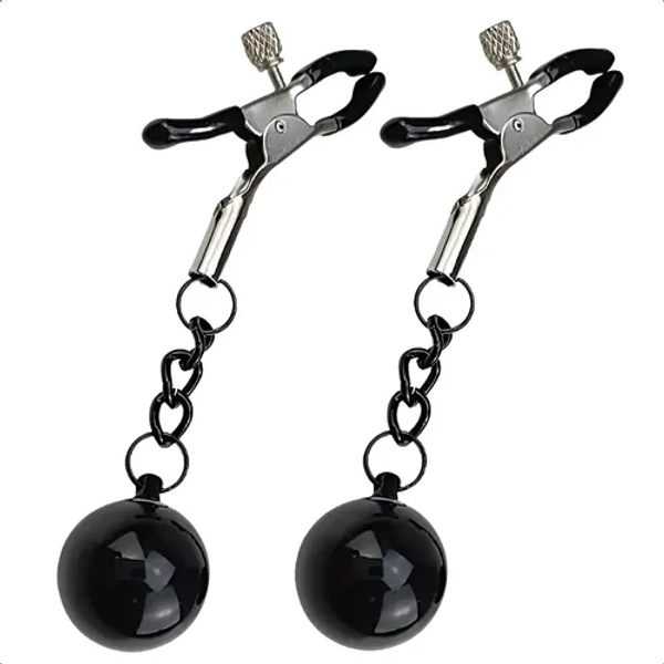 Prendedor De Mamilos Seios Bolas De Metal Erótico Sado Bdsm