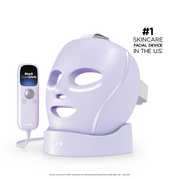Shark CryoGlow™ LED Face Mask & Charging Stand in Lilac