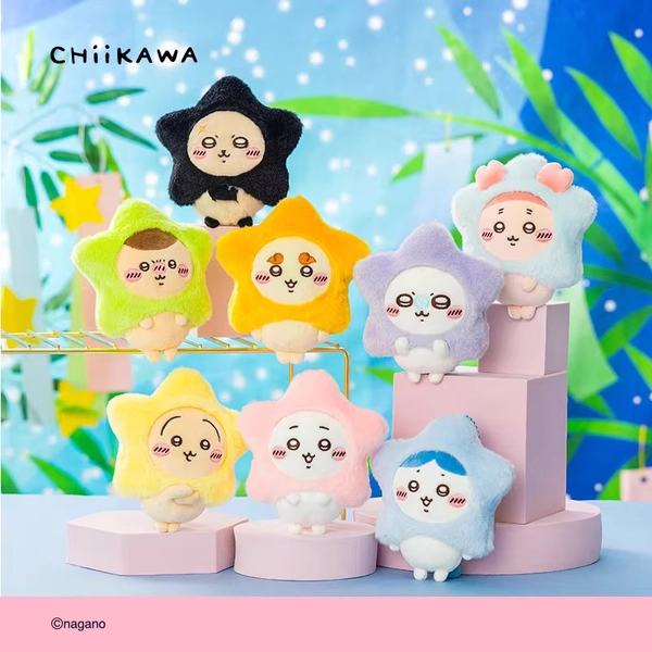 Plüsch-Schlüsselanhänger der Chiikawa Star Wish-Serie – Niedlicher Usagi Hachiware fliegender Eichhörnchen-Stofftier, fünfzackiger Stern-Anhänger, Geschenk - AliExpress