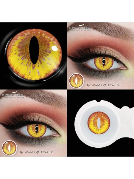 Eyeshare Kleurcontactlenzen 1 paar gele cosplay-contactlenzen voor ogen, blauwe veelkleurige lenzen, anime-accessoires, kleurlenzen, Halloween-kostuum, cosplay