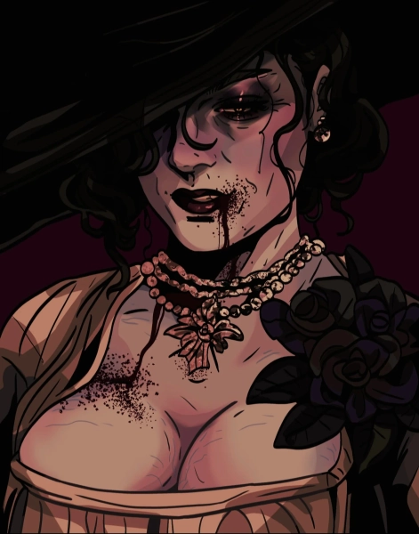 Wine Drunk Lady Dimitrescu 8.5x11 — 666Chevy