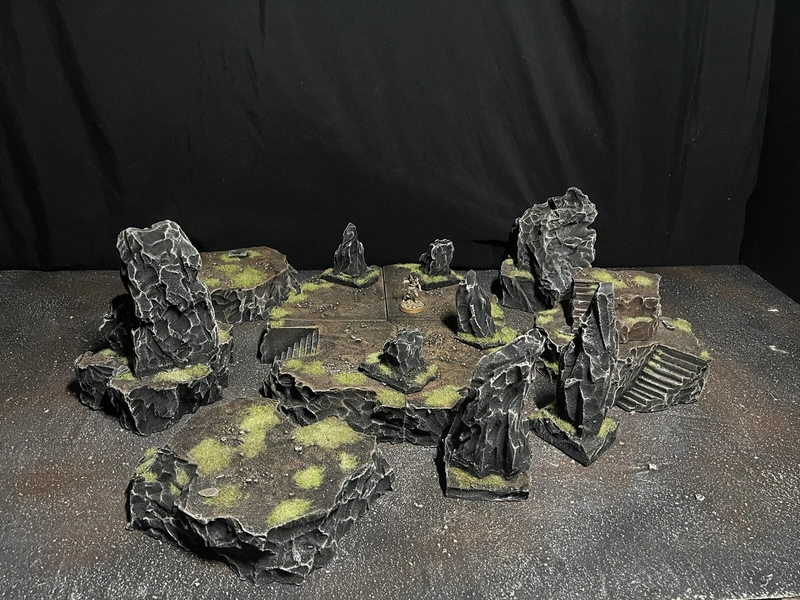 Wargaming Warhammer 40k Compatible Terrain Large Set Of Grassy Rock Hills