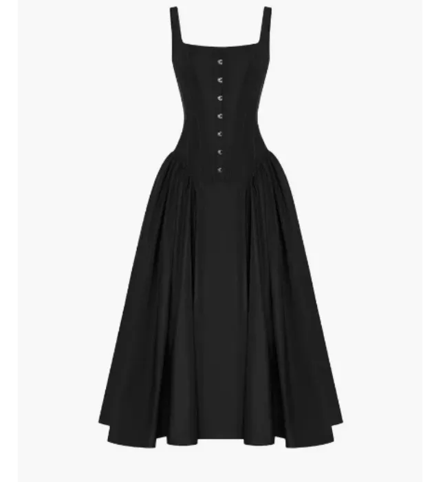 Black corset midi dress