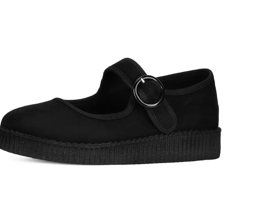Black Buckle Viva Low Mary Jane | US: Womens 5 / Black / Micro Fiber