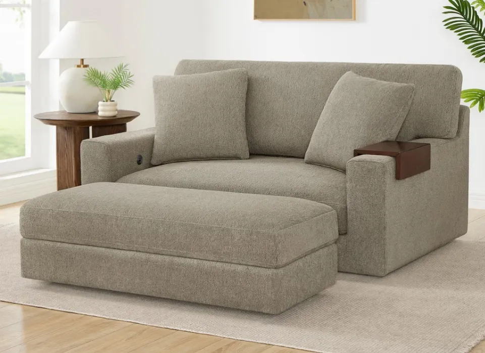 Thomasville Gilroy Fabric Oversized Storage Chair and Storage Ottoman (From Costco)